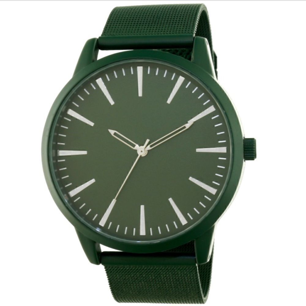 INC Men's Mesh Bracelet Watch 48mm,Green